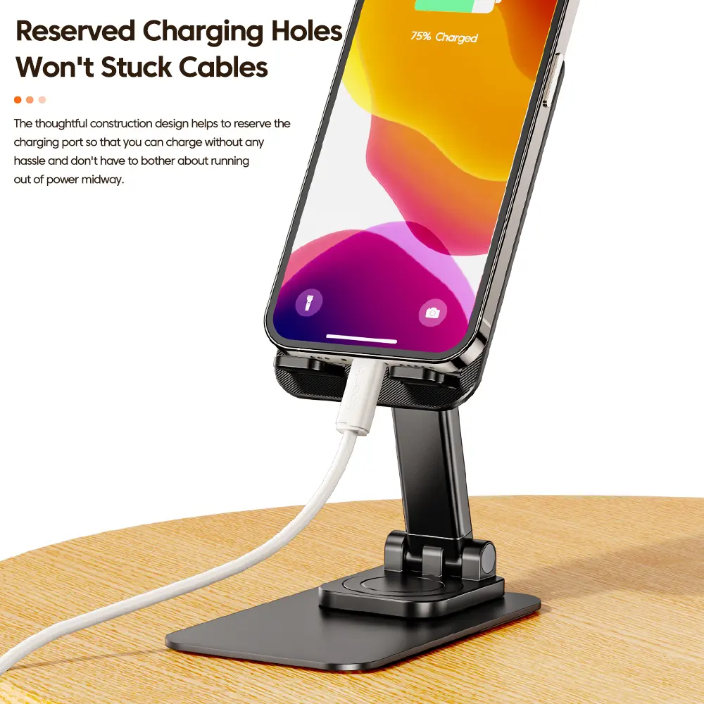 Toocki 360 degree Rotatable Adjustable Phone Holder Anti-skid Folding Storage Design Metal Phone stand For All Phablet Phones