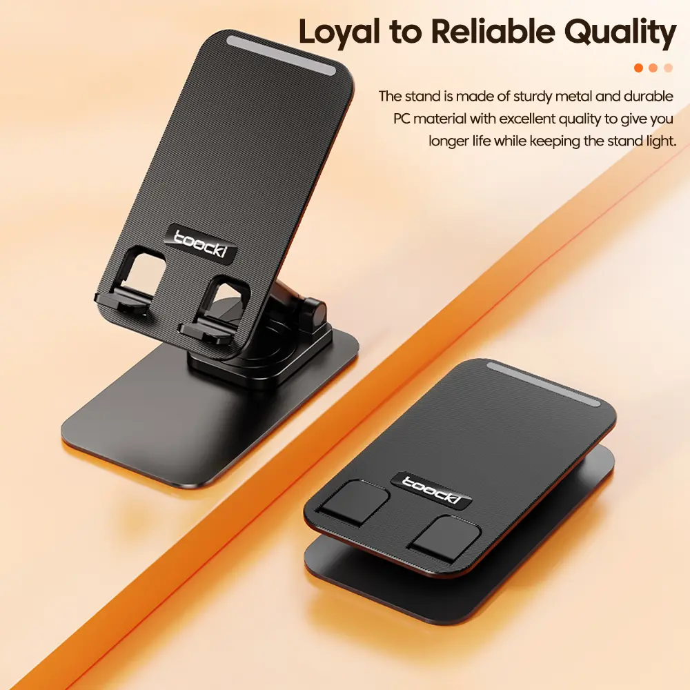 Toocki 360 degree Rotatable Adjustable Phone Holder Anti-skid Folding Storage Design Metal Phone stand For All Phablet Phones