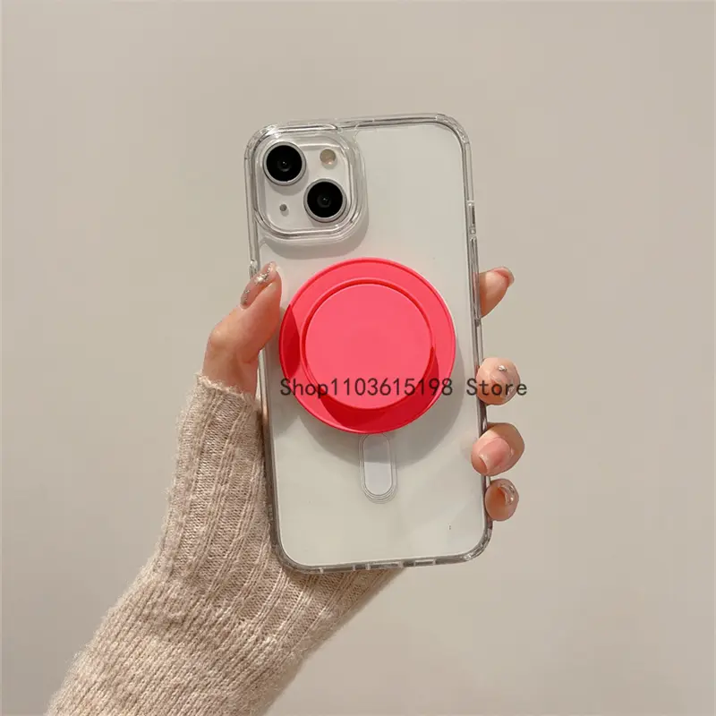 Cute Candy Color Matte Holder For Magsafe Magnetic Phone Griptok Grip Tok Stand For iPhone Wireless Charging Case Finger Holder
