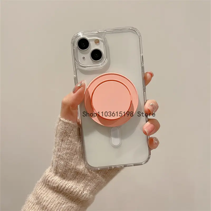 Cute Candy Color Matte Holder For Magsafe Magnetic Phone Griptok Grip Tok Stand For iPhone Wireless Charging Case Finger Holder