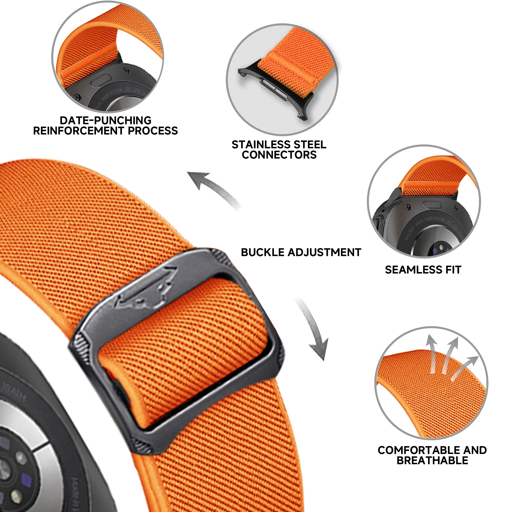 Sport Strap For Samsung Galaxy Watch Ultra 47mm Elastic Nylon loop wrist bracelet correa Galaxy watch 7 Ultra band Accessories