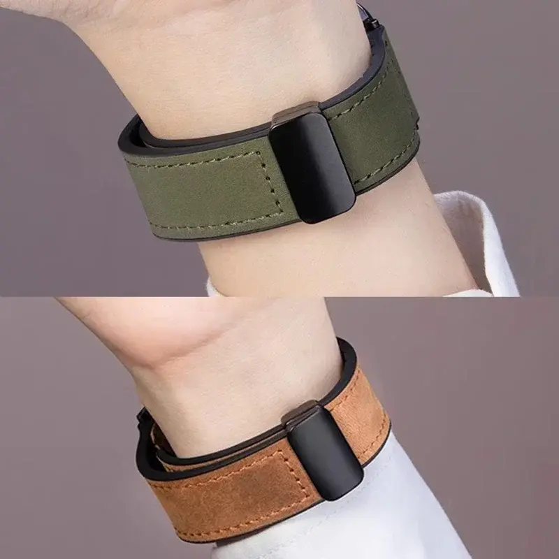 20mm 22mm Leather Silicone Strap For Huawei Watch GT 4 GT4 46mm Samsung Watch 4/5/6classic/gear s3 Sport Silicone Magnetic Band