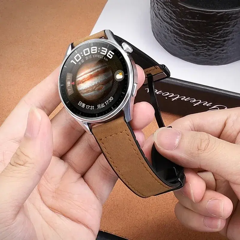 20mm 22mm Leather Silicone Strap For Huawei Watch GT 4 GT4 46mm Samsung Watch 4/5/6classic/gear s3 Sport Silicone Magnetic Band