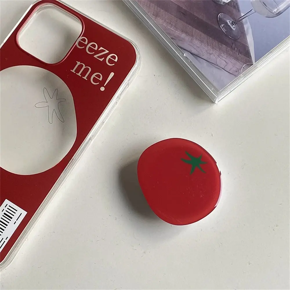 Korean Cute Vegetable Tomato Griptok Bracket Grip Tok for IPhone  Samsung Universal Accessories Phone Holder Ring Support Stand