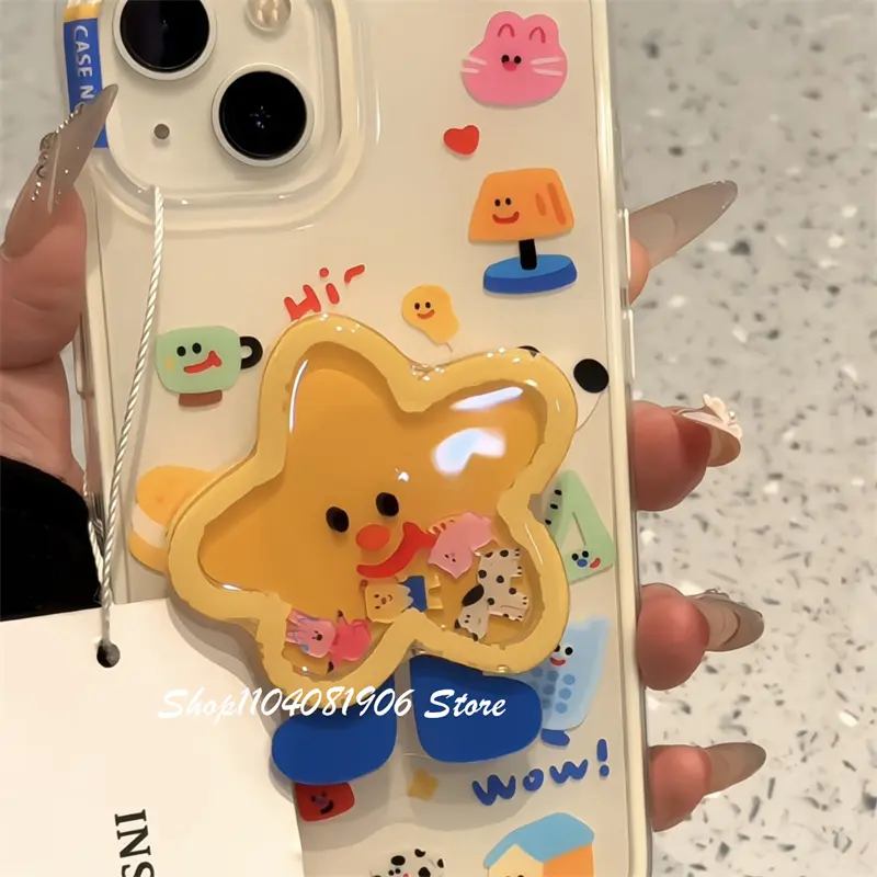 Korean Cute Shake Cartoon Grip Tok Griptok Bracket for IPhone 16 Samsung Phone Accessories Phone Holder Ring Support Phone Stand