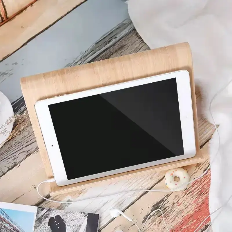 Multifunctional Bamboo Wood Universal Tablet PC Phone Stand Holder Bracket for IPad Samsung Tab Holder Bracket Household Desktop
