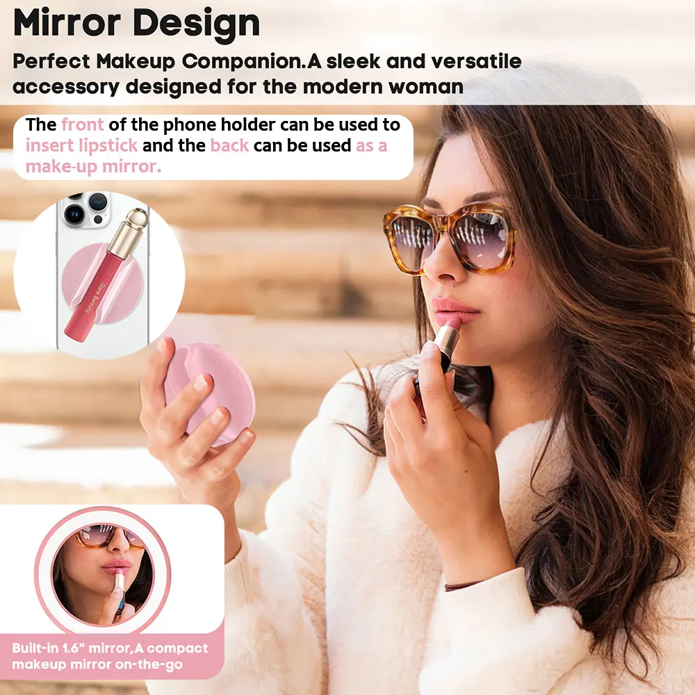 Grippopso Medium For Magsafe Cellphone Lipstick Holder Make Up Mirror Lip Blam Phone Stand Holder for IPhone Universal Bracket