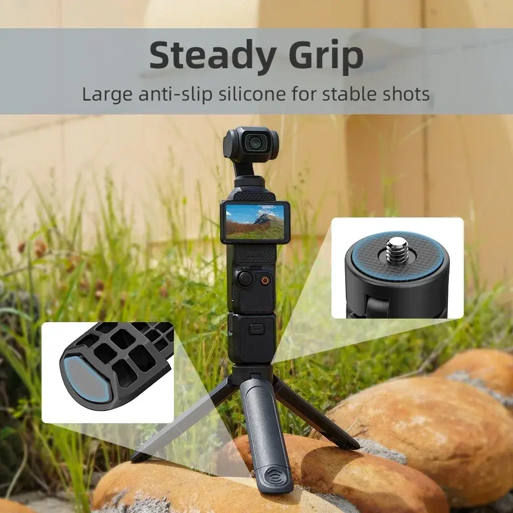 Flymile Extendable Mini Tripod For DJI Osmo Pocket 3, With 1/4 Screw Compatible With Phone Clip And Other Expansion Adapters