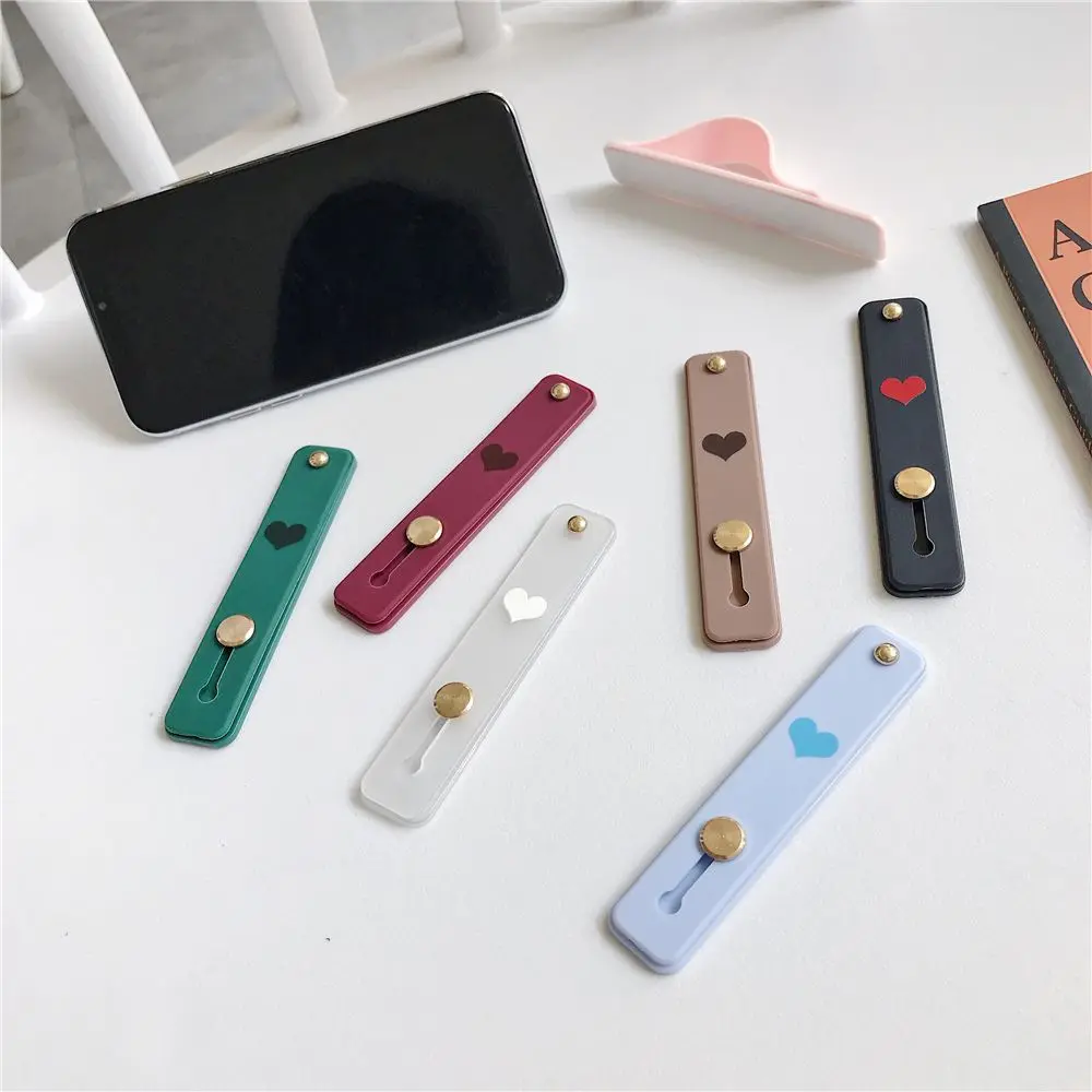 Candy Color Silicone Hand Band Phone Holder Finger Ring Push Pull Grip Stand