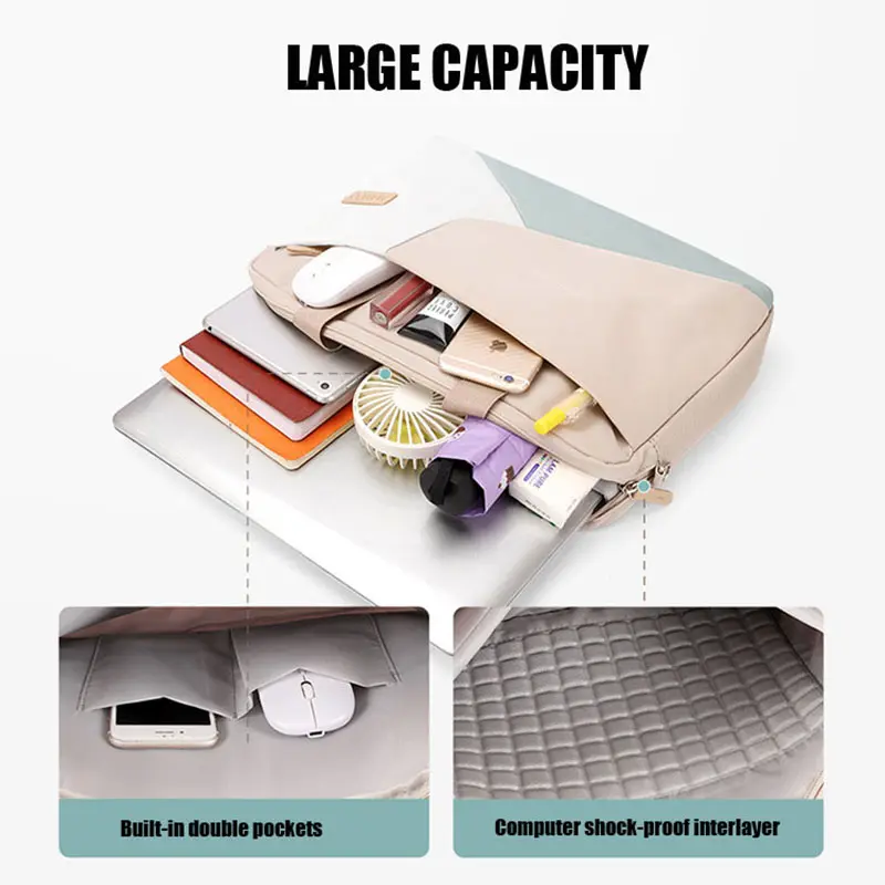 Xnyocn Laptop Sleeve Bag 15.6 inch Durable Briefcase Handle Bag Notebook Computer Protective Case For HP Dell Macbook Ultrabook