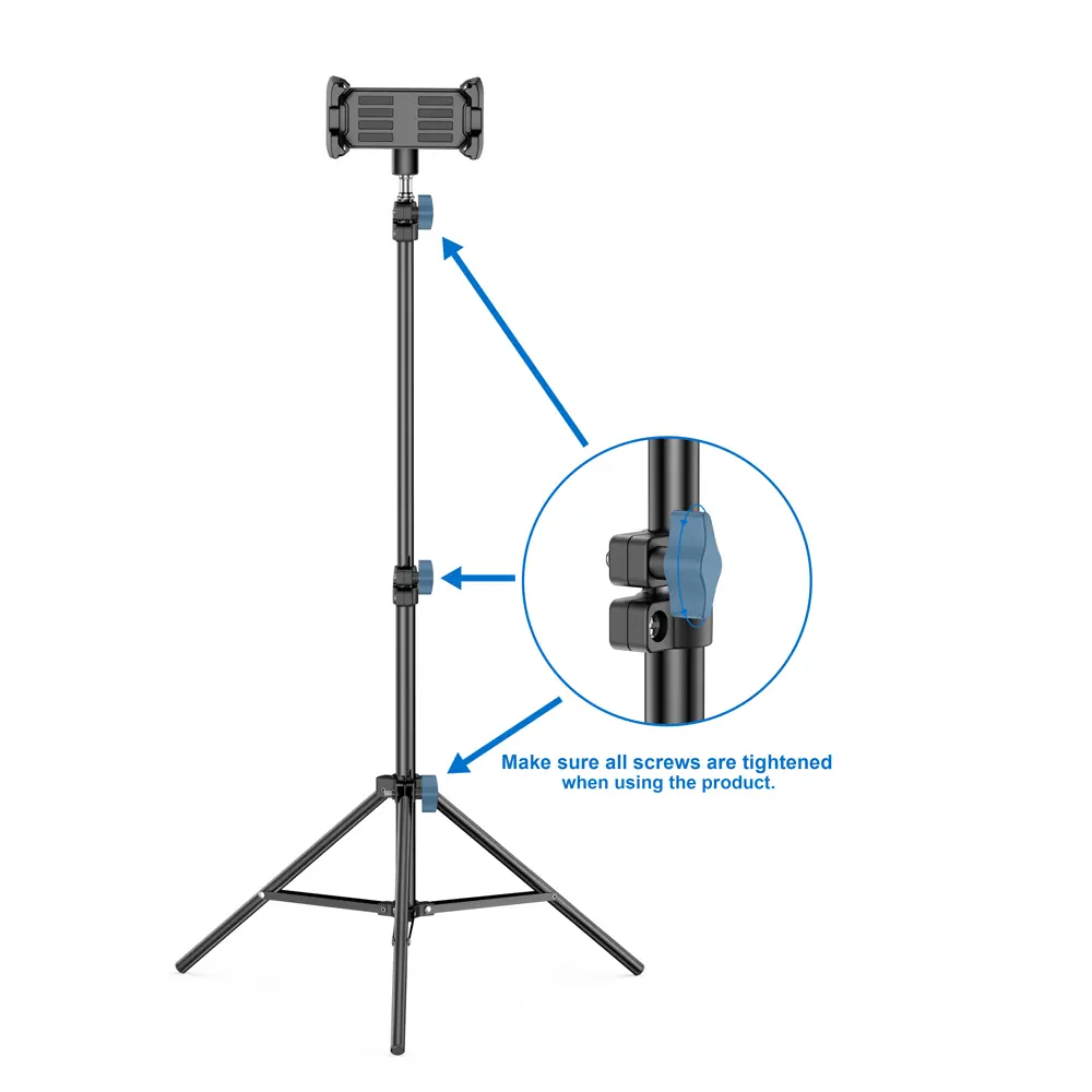 Universal Adjustable Tablet Tripod Floor Stand Holder Portable Live Mount Support for IPad Pro Air Phone 4.7-14inch Lazy Bracket