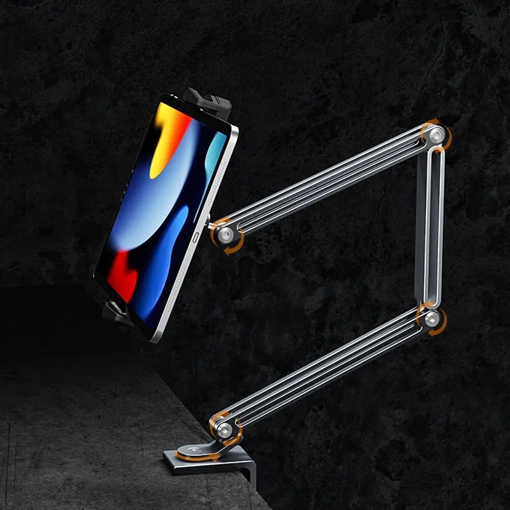 Desk Bed Tablet Stand Adjustable for 4-12.9 Inches Mobile Phones Tablets Aluminum Arm Mount Support for iPad Pro Mini Xiaomi Tab