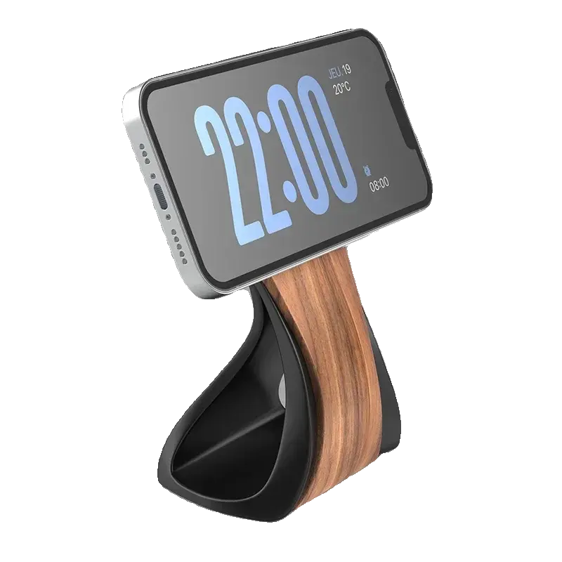 Msgsafe Mobile Phone Stand Custom Design Wooden Magnetic Charger Bracket Desktop Creative Lazy Wireless Charging Phone Holder
