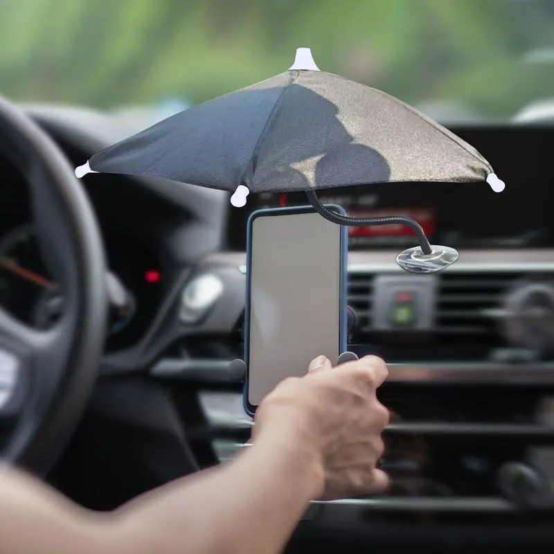 Car Phone Holder Umbrella 6-Rib Nylon Frame Umbrella Phone Holder Phone Umbrella For Sun Umbrella Phone Holder Mobile Phone