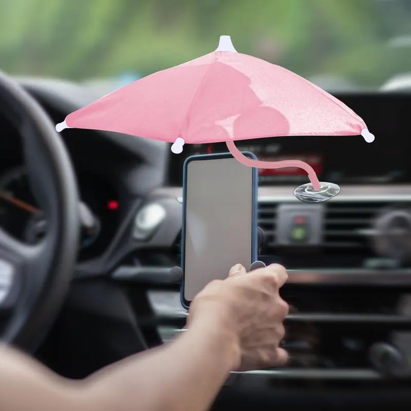 Car Phone Holder Umbrella 6-Rib Nylon Frame Umbrella Phone Holder Phone Umbrella For Sun Umbrella Phone Holder Mobile Phone