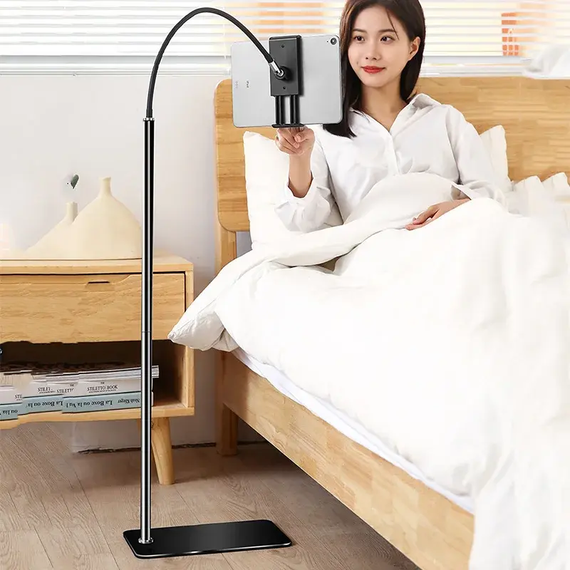 Hose Universal 360° Floor Stand Bed Mobile Phones Holder Bedroom Enlarged Square Base Stand for Cell Phone Ipad Frame Lazy