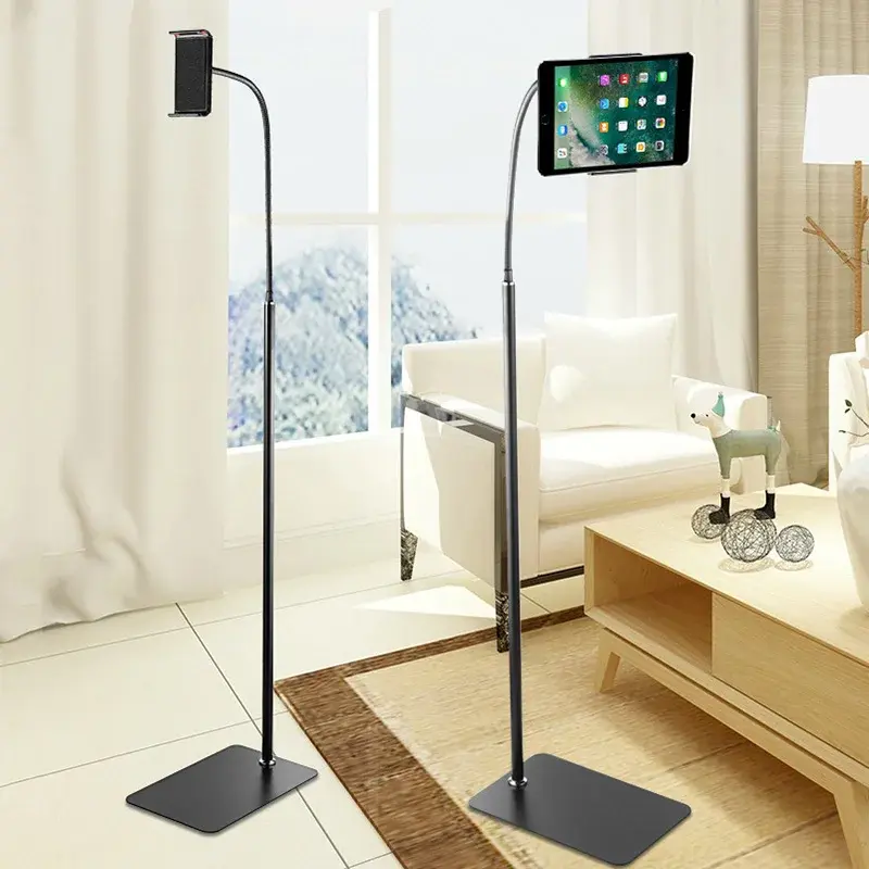 Hose Universal 360° Floor Stand Bed Mobile Phones Holder Bedroom Enlarged Square Base Stand for Cell Phone Ipad Frame Lazy