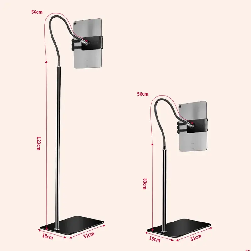 Hose Universal 360° Floor Stand Bed Mobile Phones Holder Bedroom Enlarged Square Base Stand for Cell Phone Ipad Frame Lazy