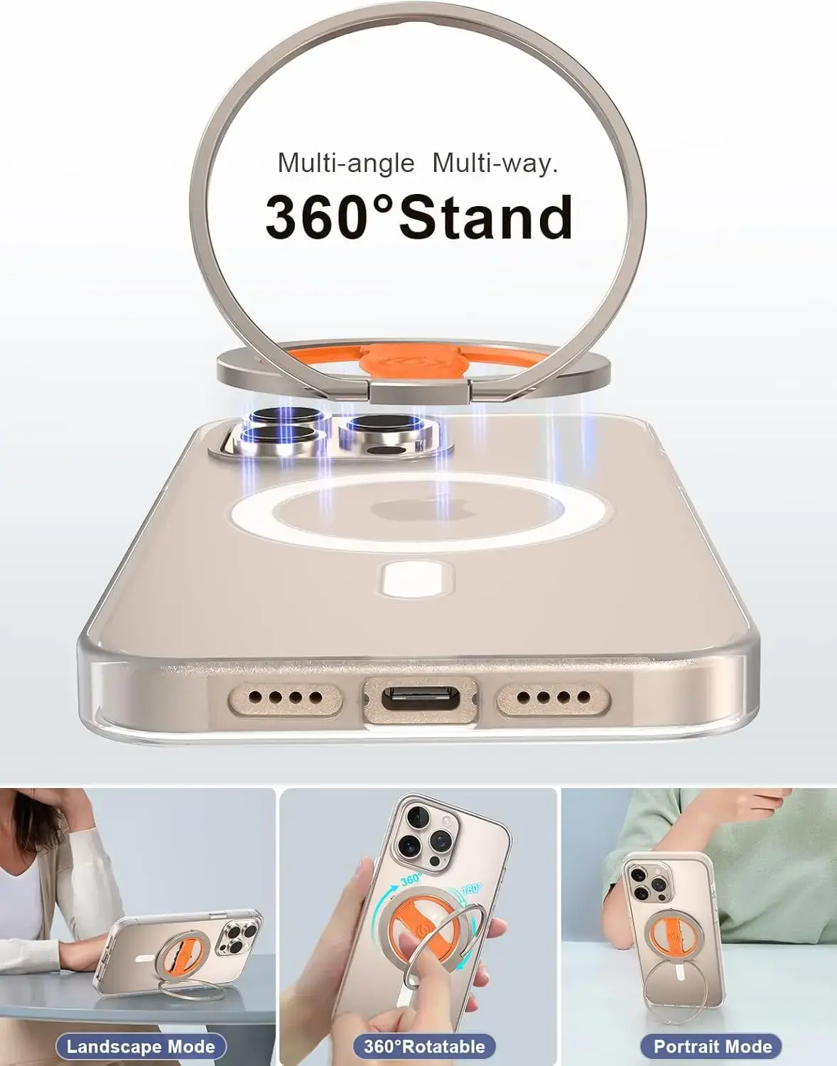 EWA MagOne 3rd Gen Magnetic Phone Holder Stand Magnet Finger Ring Socket for Magsafe Ring Holder for iPhone 16,15, 14, 13, 12