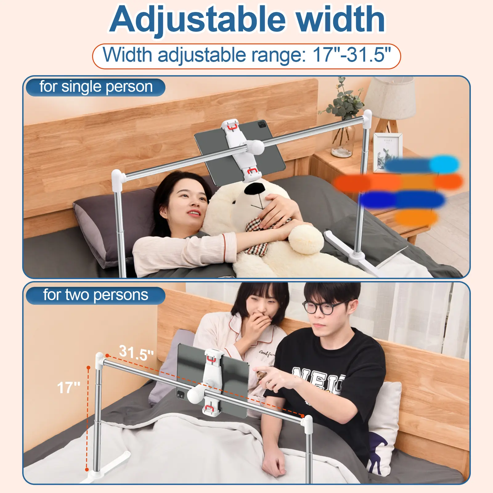 Oatsbasf Bed Sofa Phone Holder Foldable Tablet Pad Stand Desktop Angle Height Adjustable Bracket Lazy Bracket Phone Clip Holder