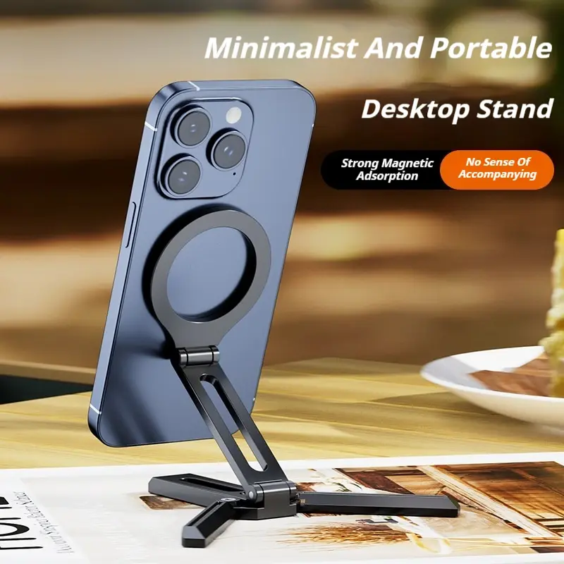 For Magsafe Phone Holder Magnetic Tripod for Phone Vlog Foldable Desktop Mount for Travel Folding Aluminum Alloy Holder