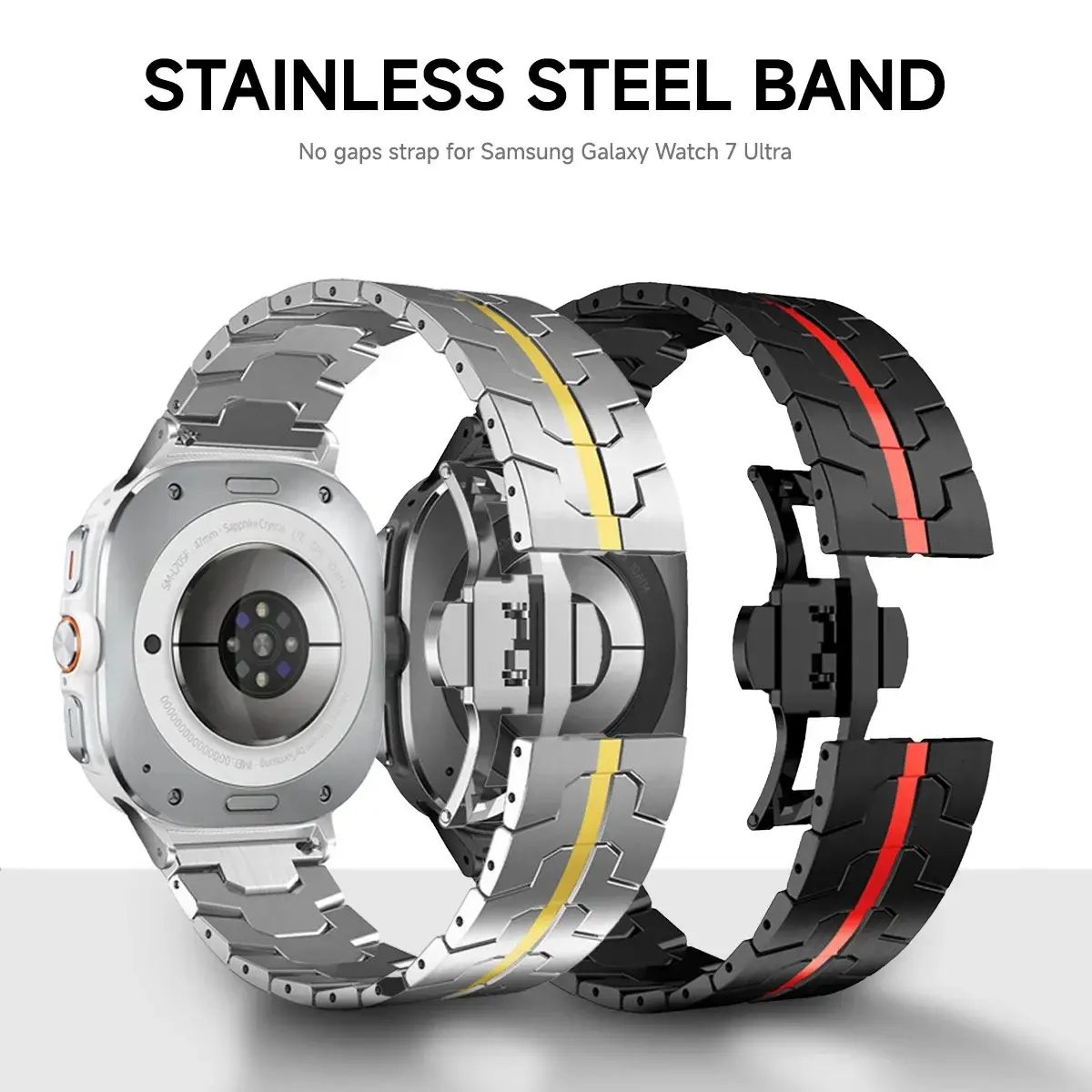 Stainless Steel Band for Samsung Galaxy Watch 7 Ultra 47mm No Gaps Curved End Metal Bracelet for Galaxy7 47 47MM Strap Correa