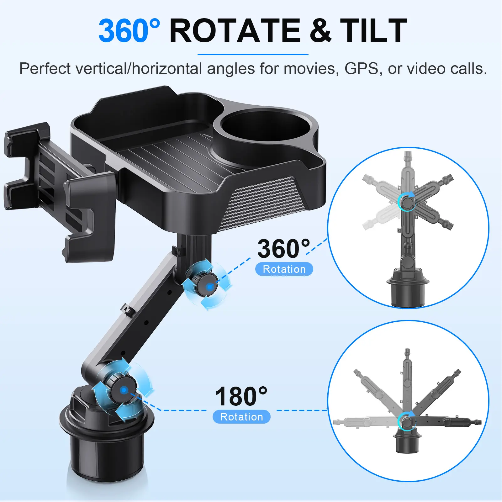 Car Cup Tablet Stand Phone Holder Extender Multifunctional Adjustable Drinking Bottle Holder Detachable CarHolder Storage Rack