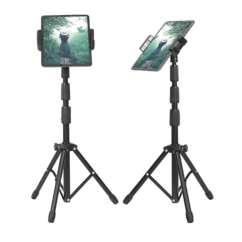 Tablet Stand Foldable Floor Tripod Mount for iPad Pro 12.9 Samsung Lenovo Huawei Xiaomi Universal 7 - 15 Inch Holer 360 Rotating