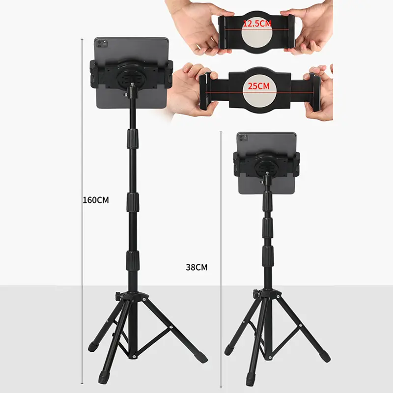 Tablet Stand Foldable Floor Tripod Mount for iPad Pro 12.9 Samsung Lenovo Huawei Xiaomi Universal 7 - 15 Inch Holer 360 Rotating