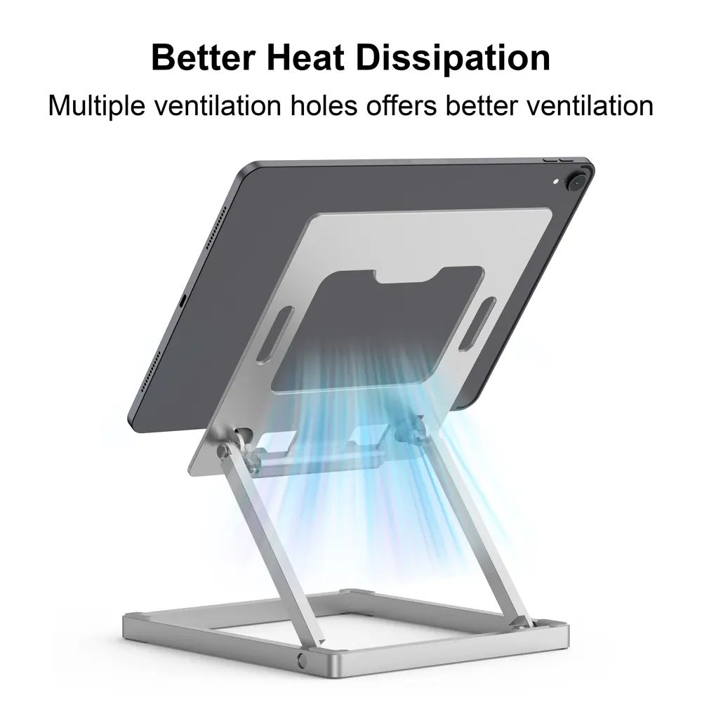 Aluminum Tablet Stand Reading Stand Phone Holder Storage Bracket Adjustable for IPad Pro Air Mini 4~14inch All Digital Device