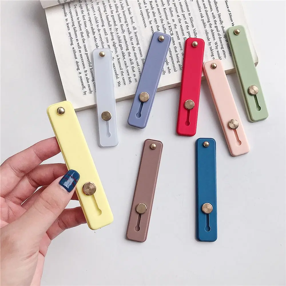 Fashion Phone Holder  Silicone Phone Hand Band Holder Finger Ring Push Pull Grip Stand Candy Color Bracket