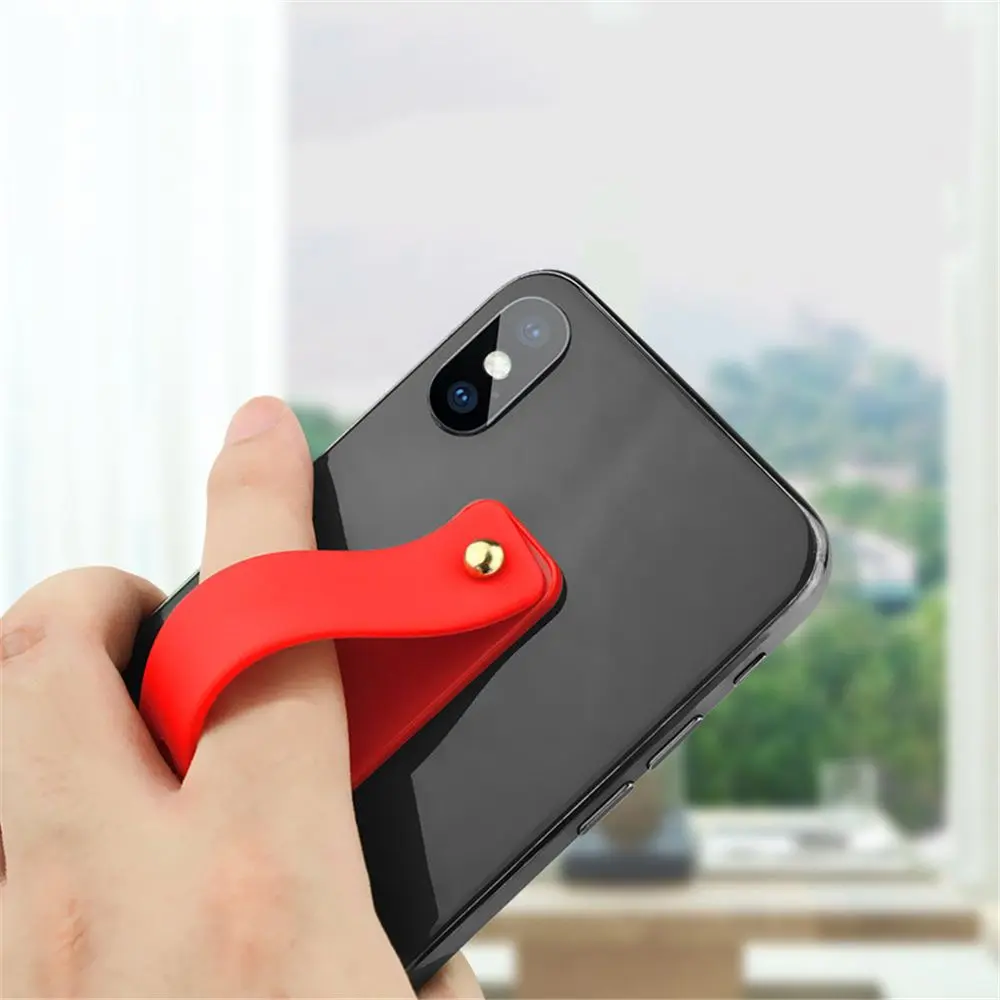 Fashion Phone Holder  Silicone Phone Hand Band Holder Finger Ring Push Pull Grip Stand Candy Color Bracket