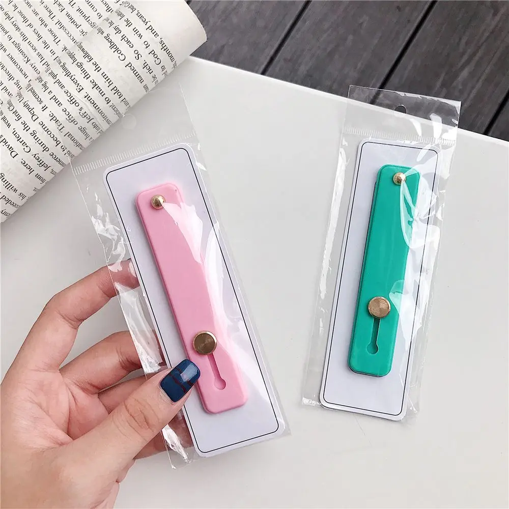Fashion Phone Holder  Silicone Phone Hand Band Holder Finger Ring Push Pull Grip Stand Candy Color Bracket