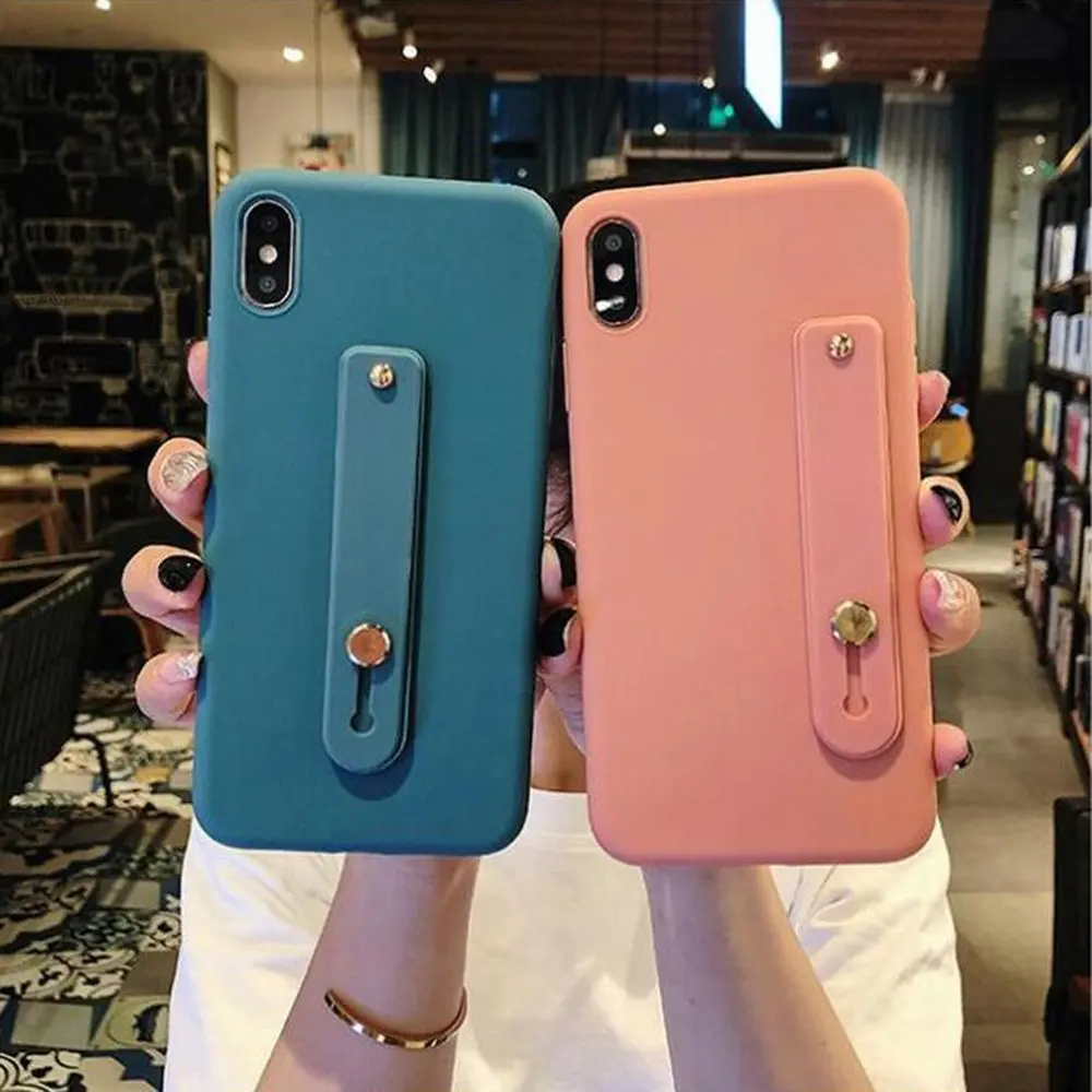 Fashion Phone Holder  Silicone Phone Hand Band Holder Finger Ring Push Pull Grip Stand Candy Color Bracket