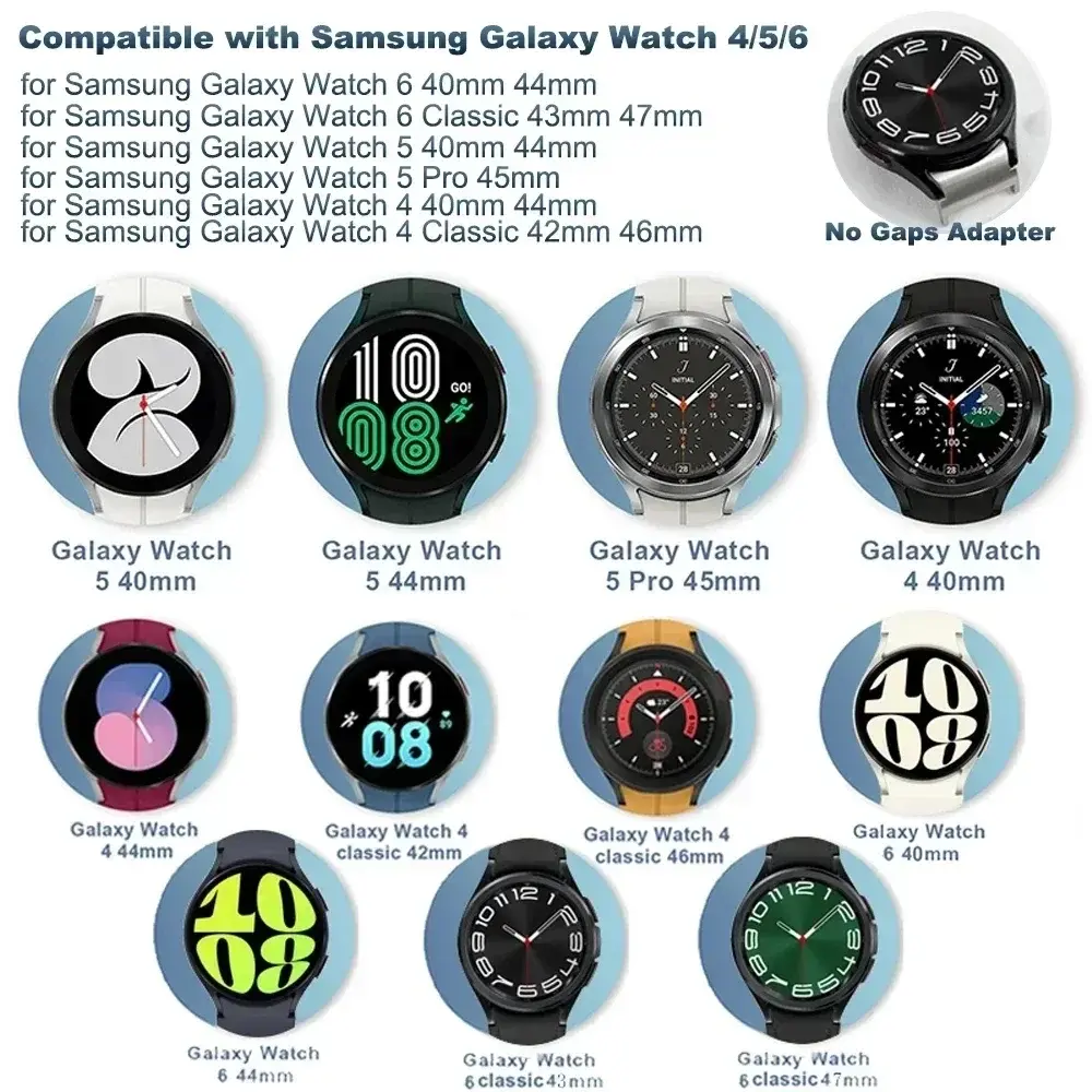 Luxury Stainless Steel Band for Samsung Galaxy Watch 6 Classic 47mm 43 No Gaps Link Bracelet for 4 5 pro 45mm 40 44 mm 42 46mm