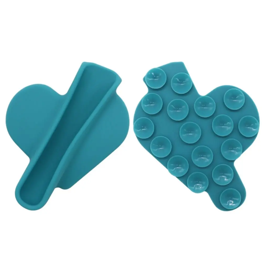 1PC Suction Cup Phone Lipstick Holder Silicone Phone Accessories Lip Glaze Back Holder Heart Shaped Protective Case Women Girl