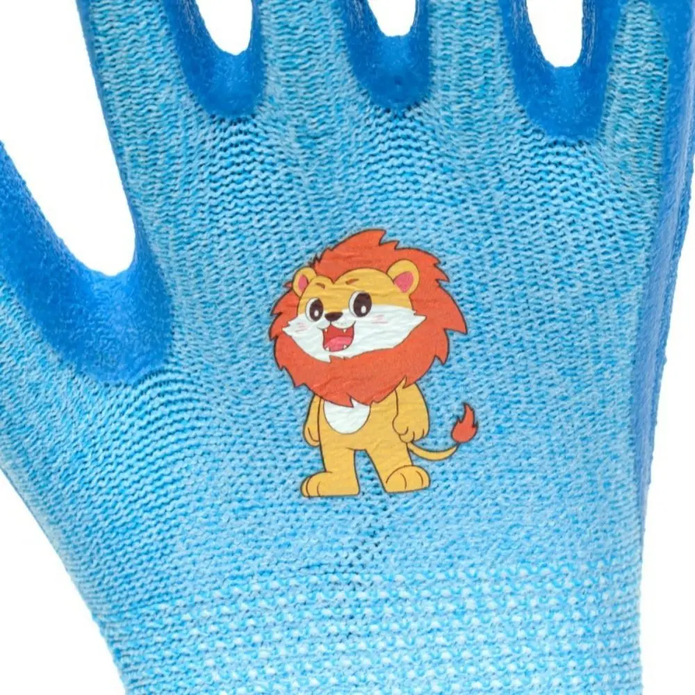 Multi-purpose Kids Work Gloves Cartoon Animal 13 Needles Protective Mittens Breathable Antiskid Latex Coated Gloves Picking