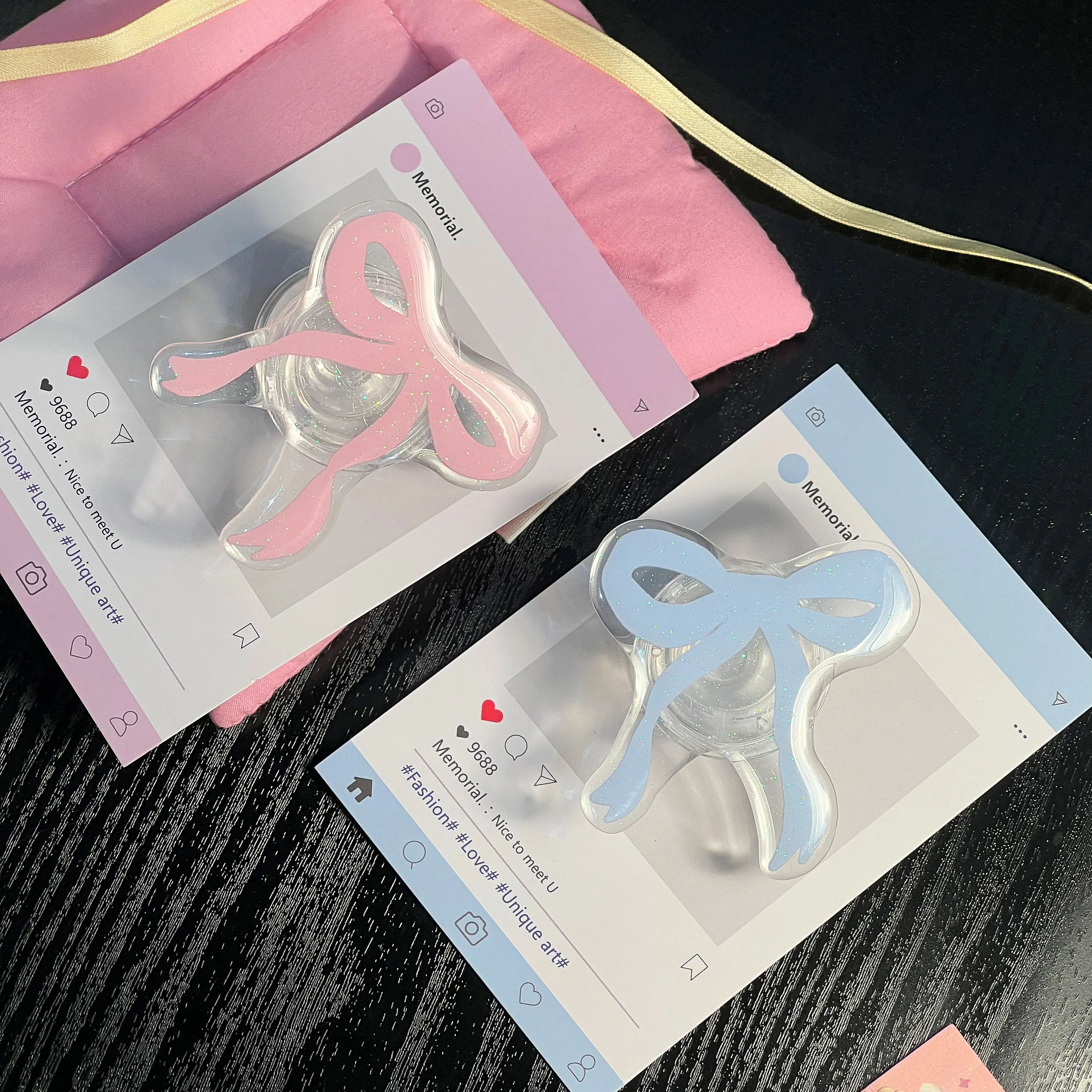 Acrylic Butterfly Bow Knot Phone Stand Socket Holder Grip Trendy Mobile Phone Accessories  for Apple Huawei Xiaomi Samsung Case