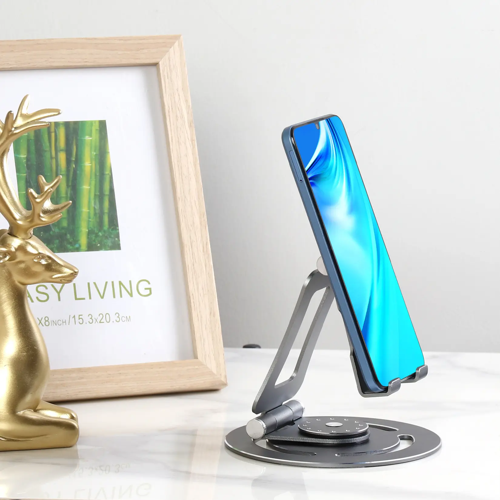 360°rotating Cell Phone Desktop Holder Aluminum Alloy Tablet Stand Adjustable Folding Portable Tablet Multifunctional Stand
