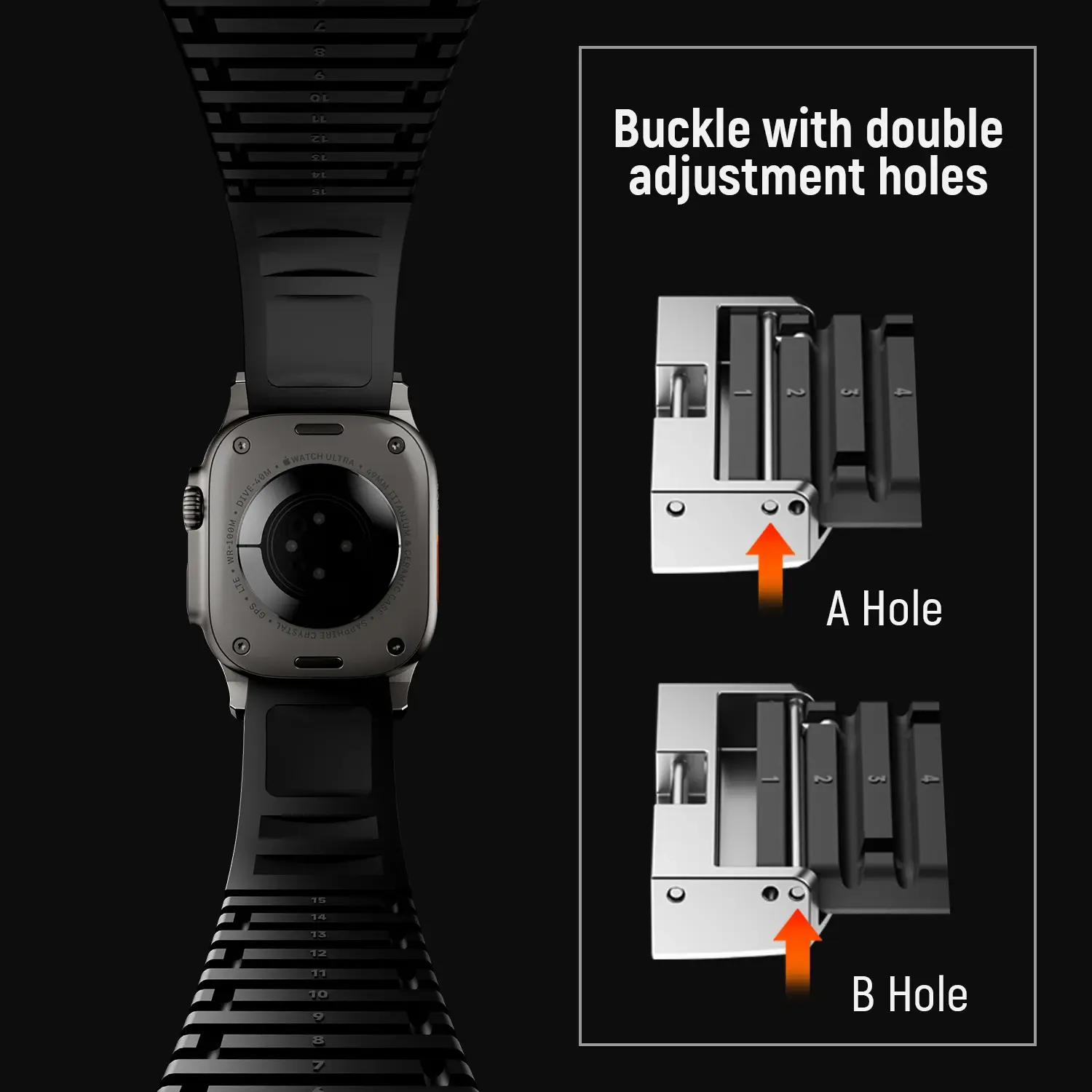 Sport Silicone for Apple Watch Ultra 2 49mm Strap Man Bracelet Iwatch Series 10 9 8 7 Se 4 5 6 44mm 45mm 46mm 316L Steel Buckle