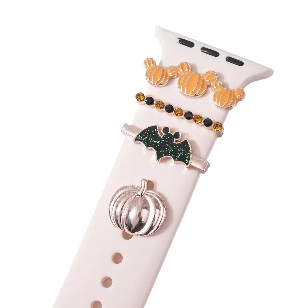 Charms Ornament Watch Band Decorative Ring Accessories Halloween Watch Strap Ornament Metal Christmas Trim Ring for Apple Watch