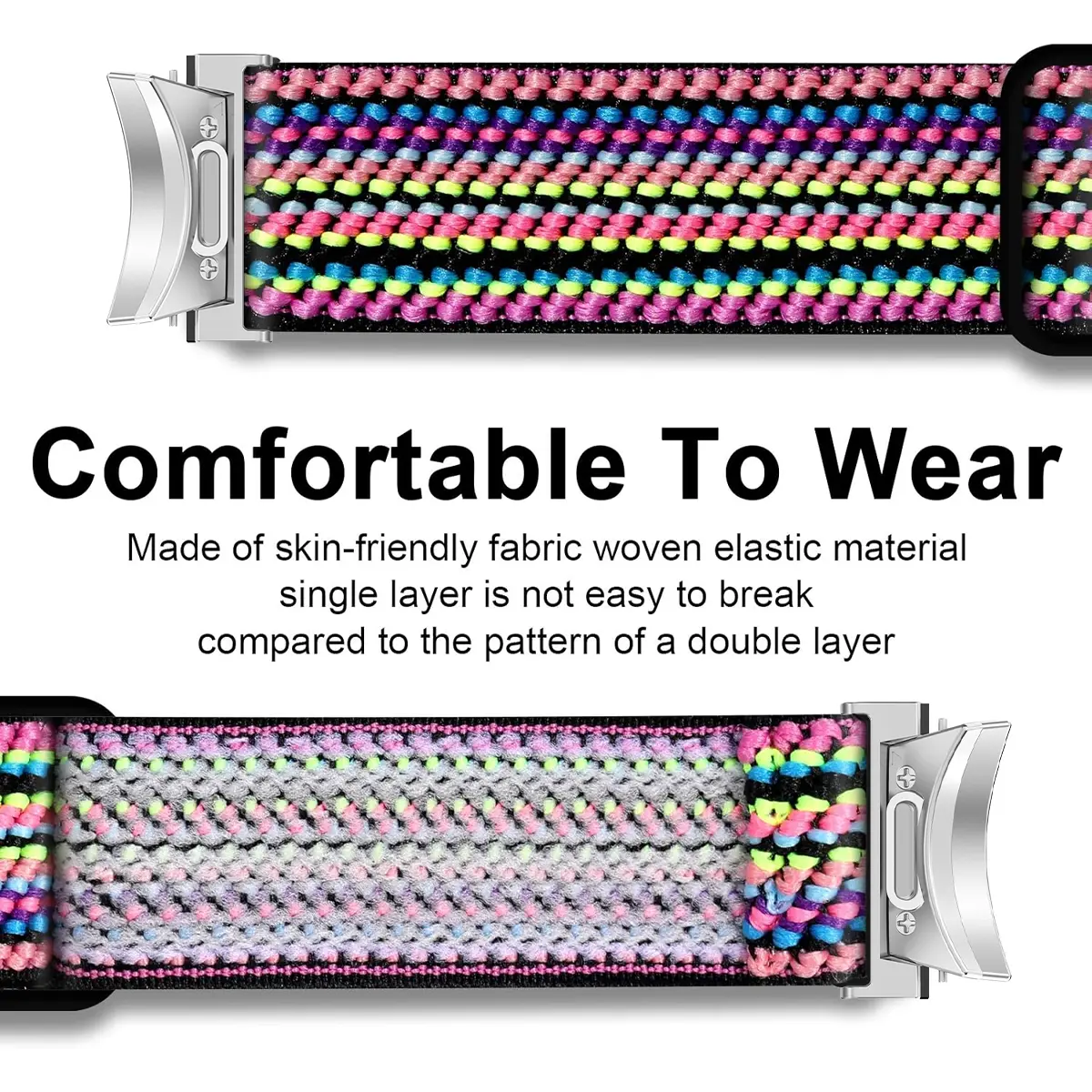 Elastic Band For Samsung Galaxy Watch 7 6 5 4 40mm 44mm/5 pro 45mm No Gaps Nylon Bracelet watch6 classic 47mm 43mm watch7 strap