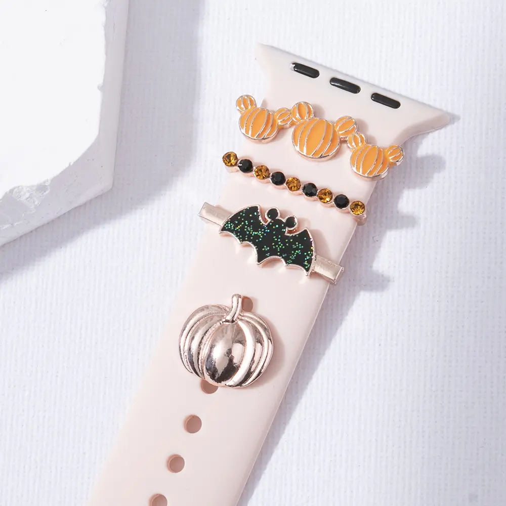 Charms Ornament Watch Band Decorative Ring Accessories Halloween Watch Strap Ornament Metal Christmas Trim Ring for Apple Watch