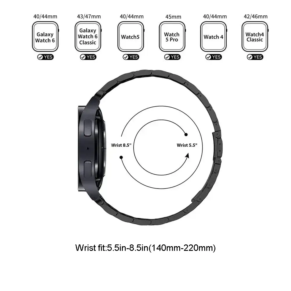 No Gaps Quick Fit Stainless Steel Strap For Samsung Galaxy Watch 6 Classic 43 47mm For Galaxy7 6 5 4 44 40mm 5 Pro 45mm Bracelet