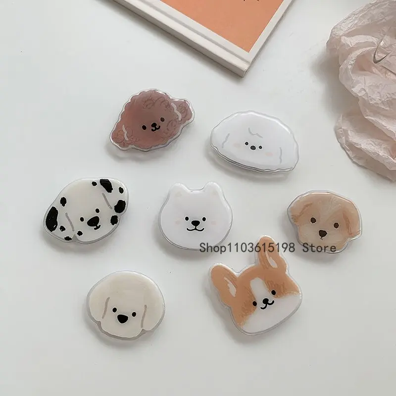 Korean Cute Cartoon Puppy Griptok Grip Tok Phone Finger Ring Holder Stand Support For iPhone 7 Samsung Foldable Socket Bracket