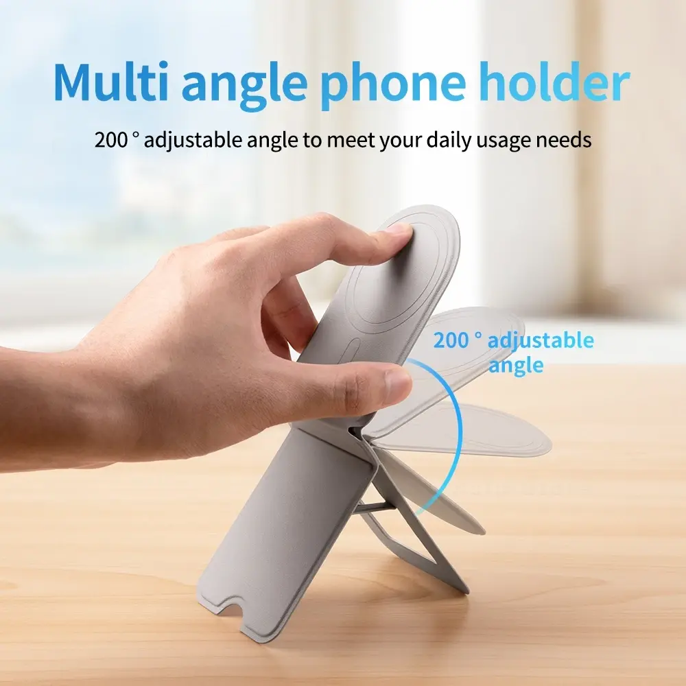 Magnetic Phone Holder Foldable Angle Adjustment Phone Tripod Stand Leather Portable Bracket Universal Desktop Bracket For iPhone