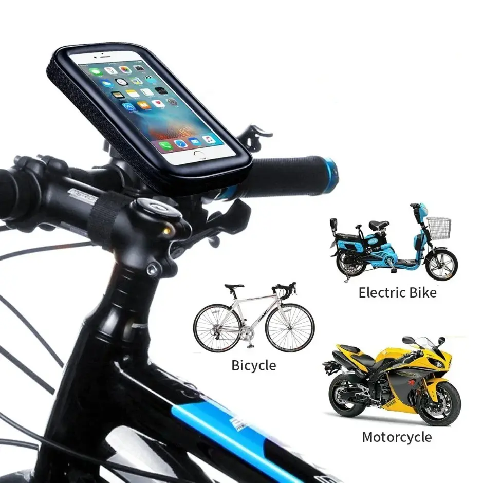 Touchable Waterproof Bicycle Phone Holder Motorcycle Bike Handlebar Phone Case Bag for iPhone 16 15 14 Samsung Phone Stand Mount