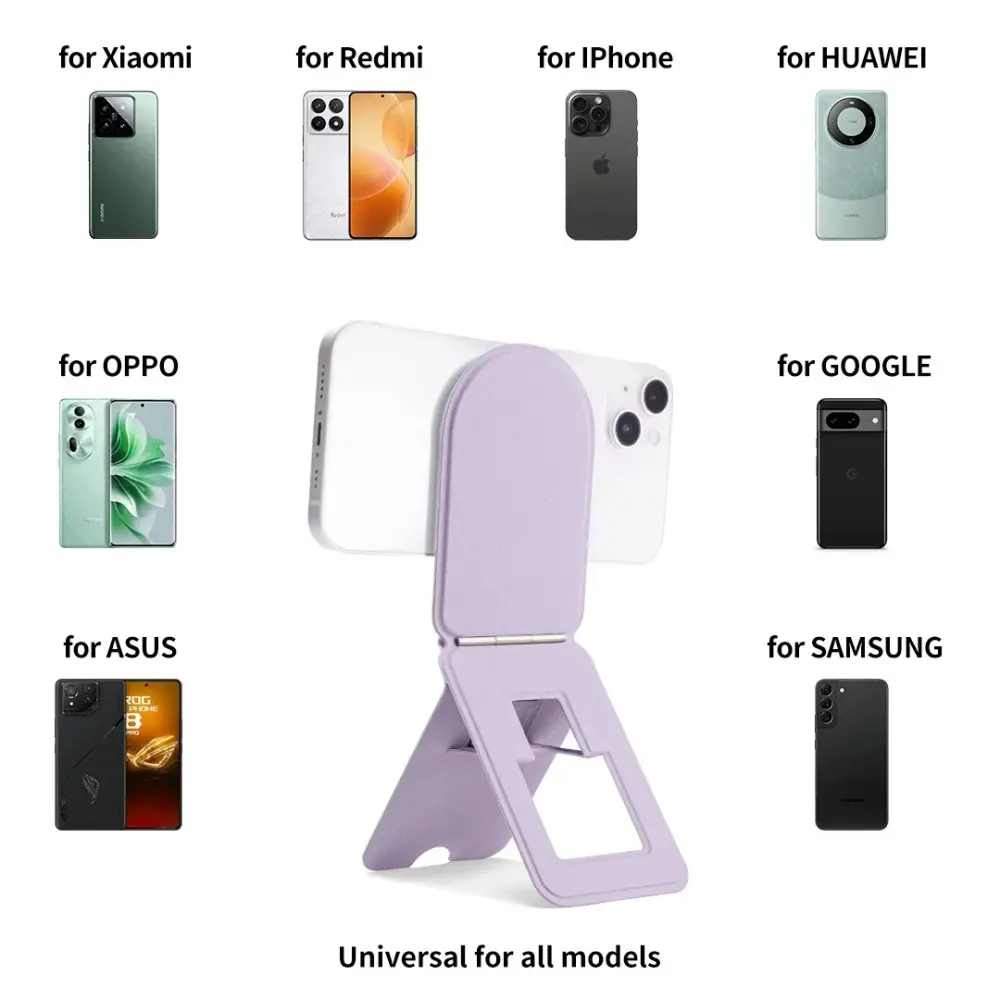 Magnetic Phone Holder Foldable Angle Adjustment Phone Tripod Stand Leather Portable Bracket Universal Desktop Bracket For iPhone