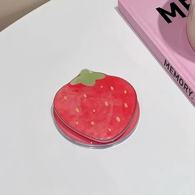 Korean Cute Strawberry Magnetic Holder Grip Tok Phone Stand Bracket Support For iPhone 16 15 Pro Max For Pad Magsafe Smart Tok