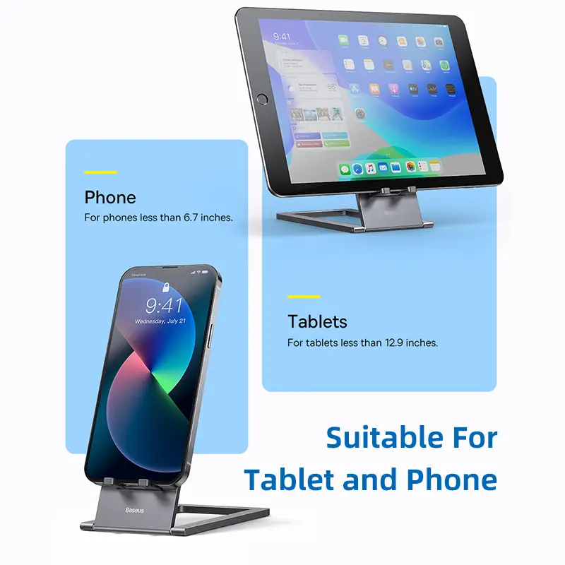Baseus Foldable Metal Desktop Holder For iPhone 14 Pro Max iPad Pro 2021 2020 Tablet Desktop Stand Notebook Stand Laptop Support